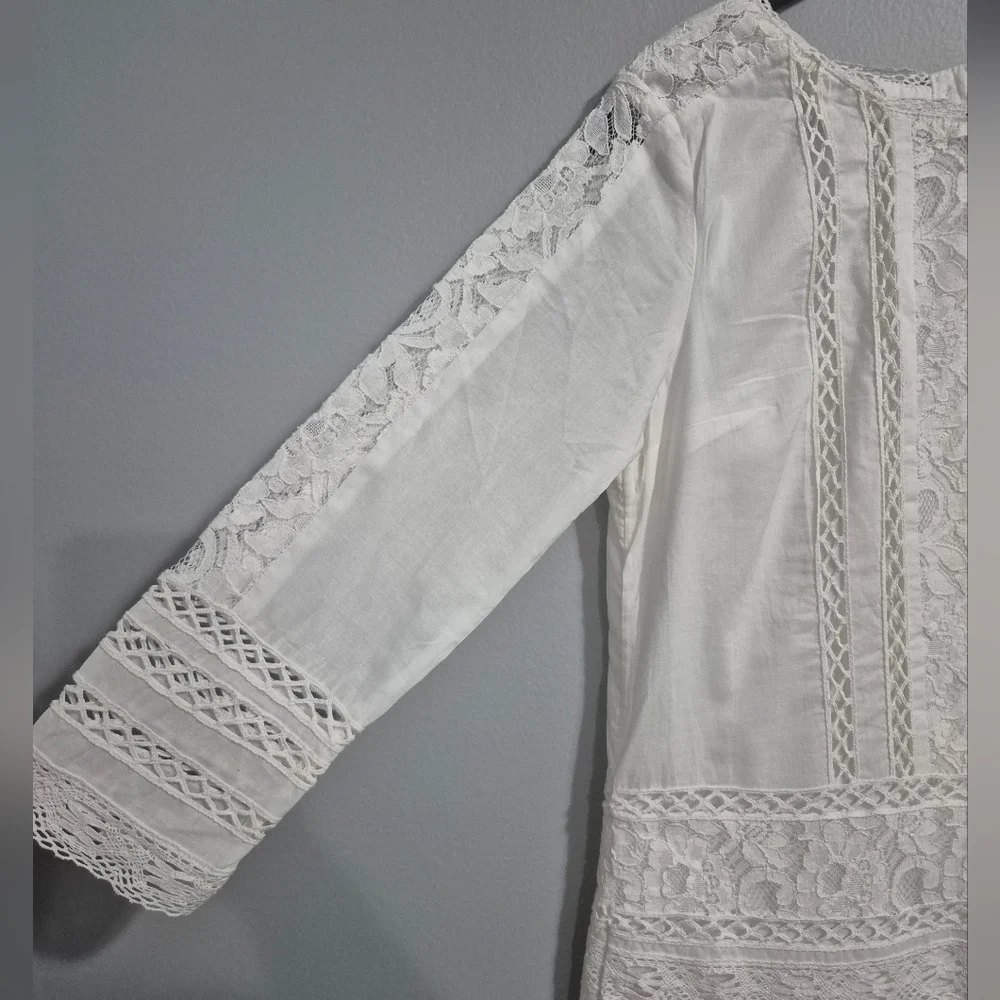 Abercrombie & Fitch White Lace Y2K girly fairy core eyelet lace Dress XS NWT - Picture 6 of 11